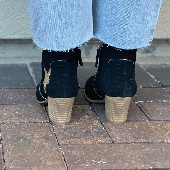 Western Glitter Embellished Suede Ankle Bootie - Picture 7 of 8